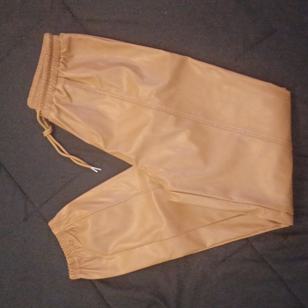 SHEIN Knot waist PU Leather Pants Size Medium